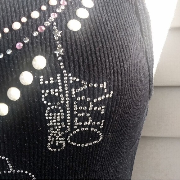 Grand Ole Opry Rhinestone Faux Pearl Embellished Camisole Size 1 Small. - Picture 3 of 13